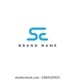 Initial letters se, round overlapping chain shape lowercase logo modern design