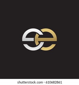 Initial letters se, round overlapping chain shape lowercase logo modern design silver gold