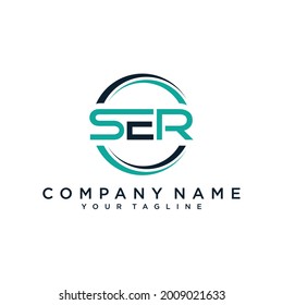 Initial letters SER logo vector