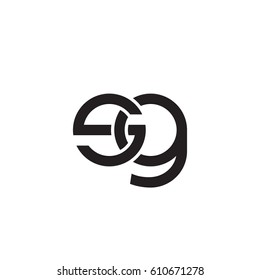 Initial letters sg, round overlapping chain shape lowercase logo modern design monogram black