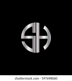 Initial letters SH wreath logo circle shape symbol