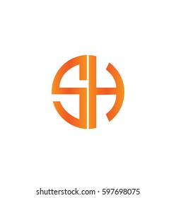 Initial letters SH wreath logo circle shape symbol