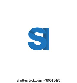 Initial letters SI overlapping fold logo blue