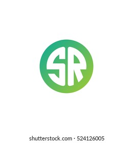 Initial letters SR circle shape green simple logo