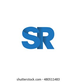 Initial letters SR overlapping fold logo blue