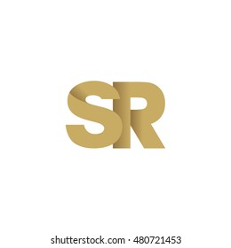 Initial letters SR overlapping fold logo brown gold