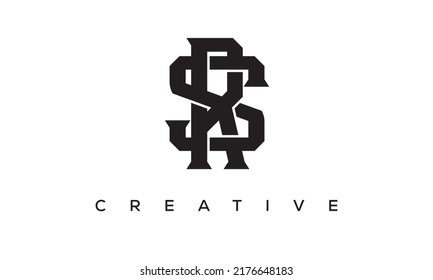 Initial letters SR, RS Monogram logo design with Creative Style alphabet symbol. SR, RS Spiral letters Universal elegant vector emblem, logotype. Graphic alphabet symbol for corporate identity