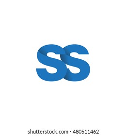 Initial letters SS overlapping fold logo blue