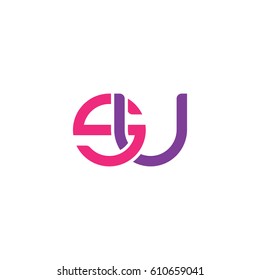 Initial letters su, round overlapping chain shape lowercase logo modern design pink purple