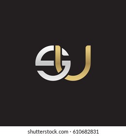 Initial letters su, round overlapping chain shape lowercase logo modern design silver gold