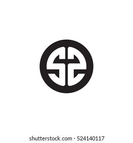 Initial letters SZ circle shape monogram black simple logo