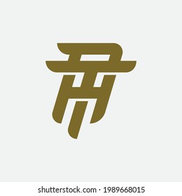 Anfangsbuchstaben T, A, TA oder AT, überlappend, eingeschlossenes Monogramm-Logo, goldene Farbe auf weißem Hintergrund