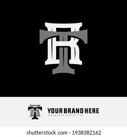 Initial letters T, B, TB or BT overlapping, interlock, monogram logo, white and gray color on black background