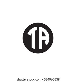 Initial letters TA circle shape monogram black simple logo
