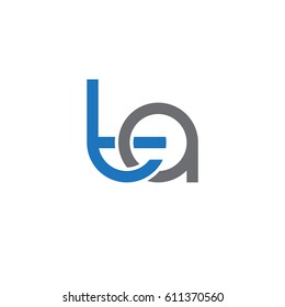 Initial letters ta, round overlapping chain shape lowercase logo modern design blue gray