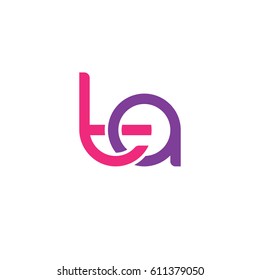 Initial letters ta, round overlapping chain shape lowercase logo modern design pink purple
