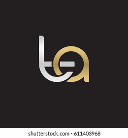 Initial letters ta, round overlapping chain shape lowercase logo modern design silver gold