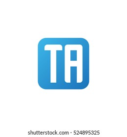 Initial letters TA rounded square shape blue simple logo