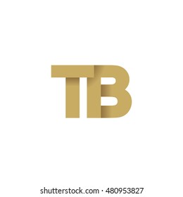 Initial letters TB overlapping fold logo brown gold