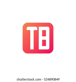 Initial letters TB rounded square shape red orange simple logo