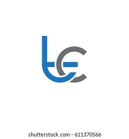 Initial letters tc, round overlapping chain shape lowercase logo modern design blue gray