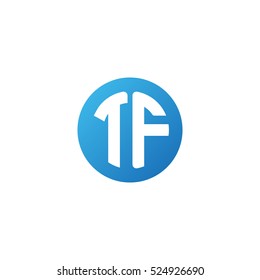 Initial letters TF circle shape blue simple logo