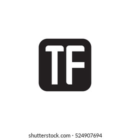Initial letters TF rounded square shape monogram black simple logo