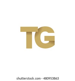 Initial letters TG overlapping fold logo brown gold