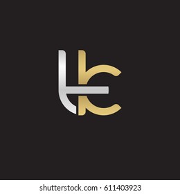 Initial letters tk, round overlapping chain shape lowercase logo modern design silver gold