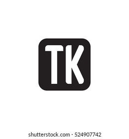 Initial letters TK rounded square shape monogram black simple logo