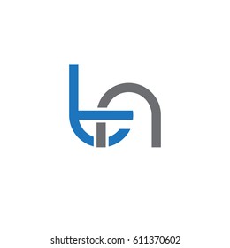 Initial letters tn, round overlapping chain shape lowercase logo modern design blue gray