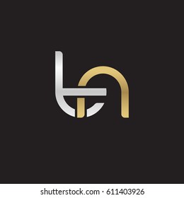 Initial letters tn, round overlapping chain shape lowercase logo modern design silver gold