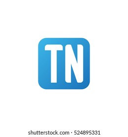 Initial letters TN rounded square shape blue simple logo