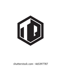 Initial letters TQ negative space hexagon shape monogram logo