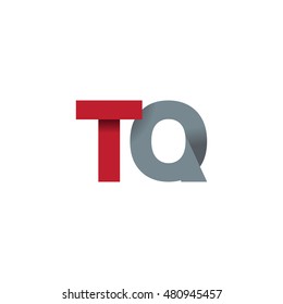 Initial letters TQ overlapping fold logo red gray
