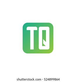 Initial letters TQ rounded square shape green simple logo