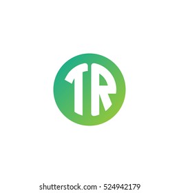 Initial letters TR circle shape green simple logo