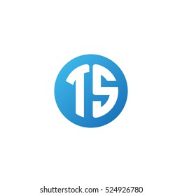Initial letters TS circle shape blue simple logo