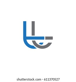 Initial letters tt, round overlapping chain shape lowercase logo modern design blue gray