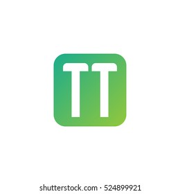 Initial letters TT rounded square shape green simple logo