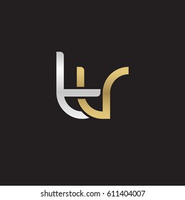 Initial letters tv, round overlapping chain shape lowercase logo modern design silver gold