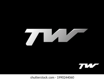Letras iniciales plantilla de logotipo de monograma TW. Ilustración del vector