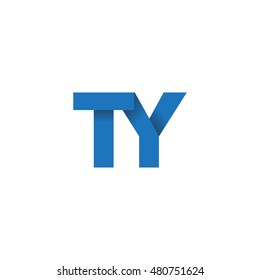 Initial Letters Ty Overlapping Fold Logo Stock Vector (Royalty Free ...