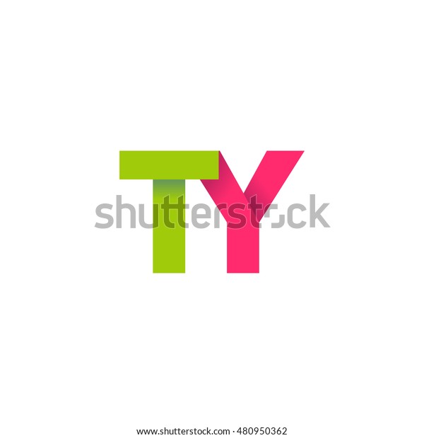 Initial Letters Ty Overlapping Fold Logo Stock Vector (Royalty Free ...