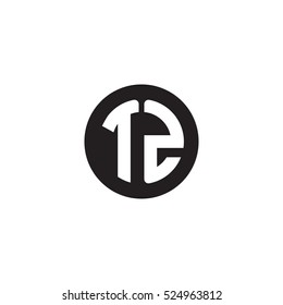 Initial letters TZ circle shape monogram black simple logo