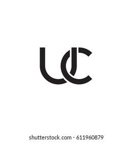 Initial letters uc, round overlapping chain shape lowercase logo modern design monogram black