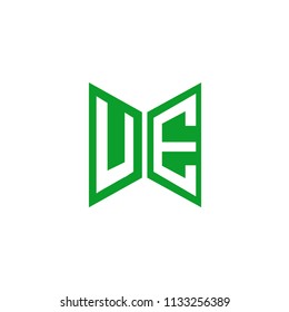 Initial Letters UE Logo Design, Infinity Style, Hexagonal Shape, with Flat Colored