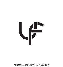 Initial letters uf, round overlapping chain shape lowercase logo modern design monogram black