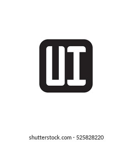 Initial letters UI rounded square shape monogram black simple logo