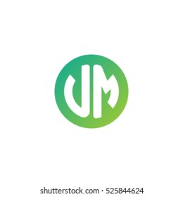 Initial letters UM circle shape green simple logo